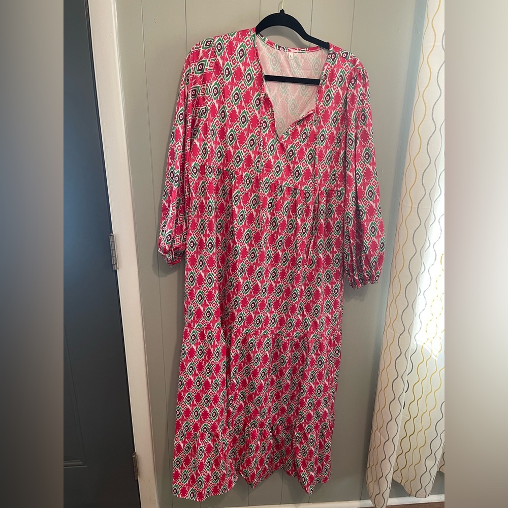 Pink Patterned Women's Dress